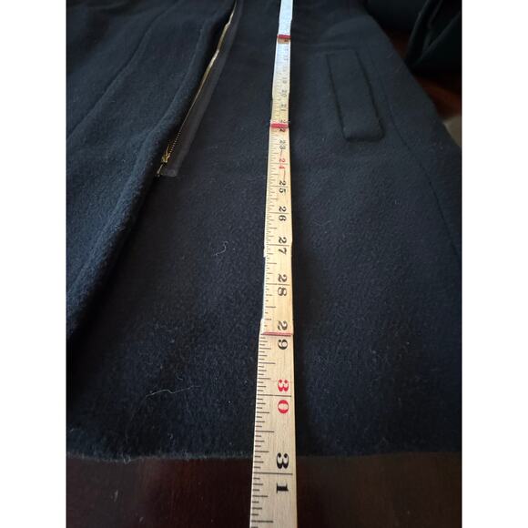 NEW w TAGS J Crew City Coat Black size 2 Gold Zipper Detail 45% Wool - Picture 6 of 9